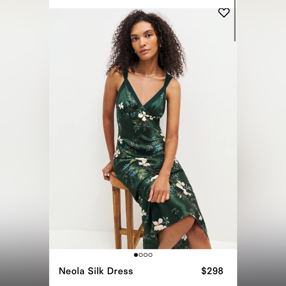 REFORMATION Neola Silk Dress in color Portia ~WORN ONCE~
